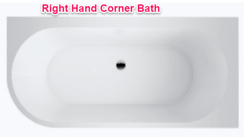 Florida 1600mm Corner Bath Gloss White 