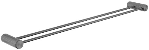 Mica Fluted Stainless Steel Double Towel Rail  - 800mm  Matt Black , Brushed Nickel, Gun Metal Grey or French Gold