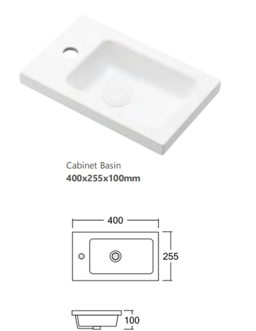 Mini Ensuite Vanity 400mm Woodland Oak Fluted Vanity