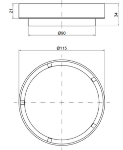 115mm Round Tile Insert Floor Waste 90mm Outlet - Brushed Gold 