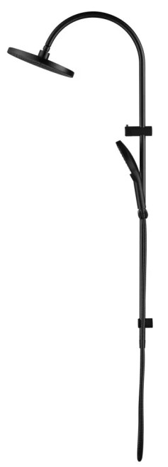 Mica Fluted Gooseneck Dual Shower Rail Combo Round