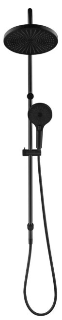 Mica Fluted Gooseneck Dual Shower Rail Combo Round