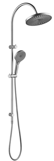 Mica Fluted Gooseneck Dual Shower Rail Combo Round