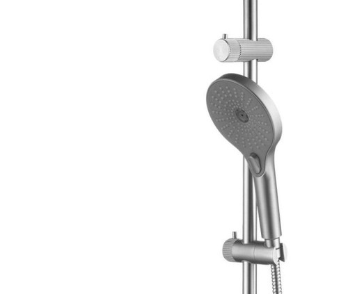 Mica Fluted Gooseneck Dual Shower Rail Combo Round