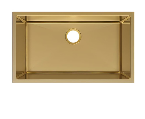Cube Square Single 720 Sink with UNDERMOUNT OR DROP IN Round Corner Brushed Gold Cube Square Single 720 Sink with UNDERMOUNT OR DROP IN Round Corner Brushed Gold