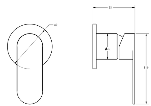 Sora Stainless Steel Bath or Shower Wall Mixer - Gun Metal