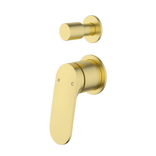 SULU MARK II Wall Basin/Bath Diverter Mixer with Separate Back Plate - Brushed Gold SULU MARK II Wall Basin/Bath Diverter Mixer with Separate Back Plate - Brushed Gold