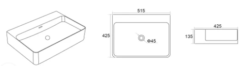 Kliff Fine Ceramic Wall Hung /Above Basin Matt White