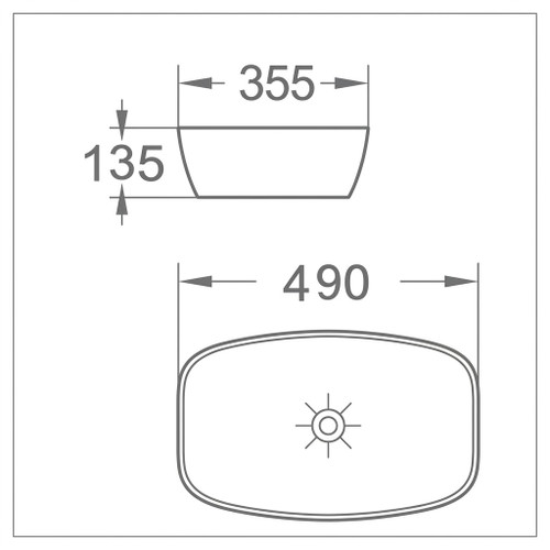 Gloss White Ceramic Basin 493B  490x355x135mm