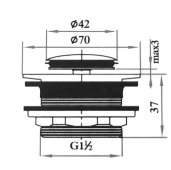 Bathtub 40mm Brushed Nickel Pop Up Waste  - Ultra Low-profile