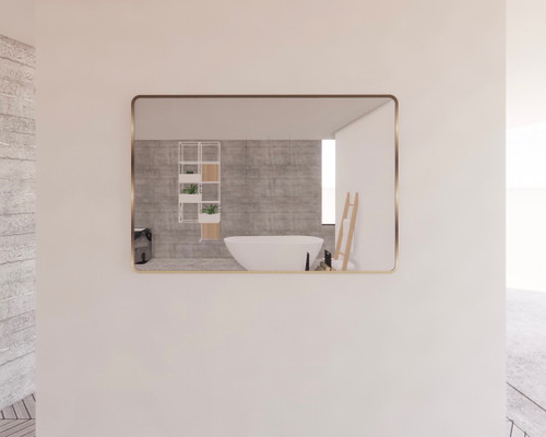 Riva Rectangle Framed Mirror Wall Mounted With Matt Black, Brushed Gold & Brushed Nickel  