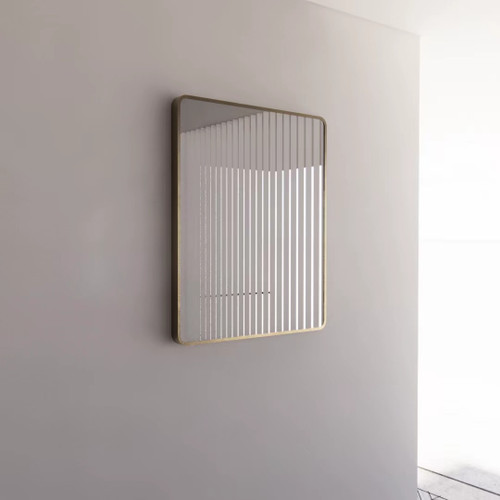 Riva Rectangle Framed Mirror Wall Mounted With Matt Black, Brushed Gold & Brushed Nickel  