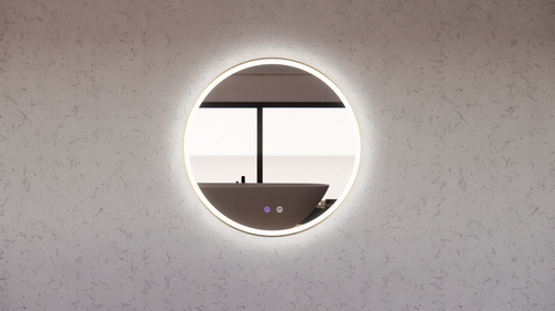 Riva Front Lit & Back Lit Led Mirror Round Framed with Easy Hooks and Dimmer