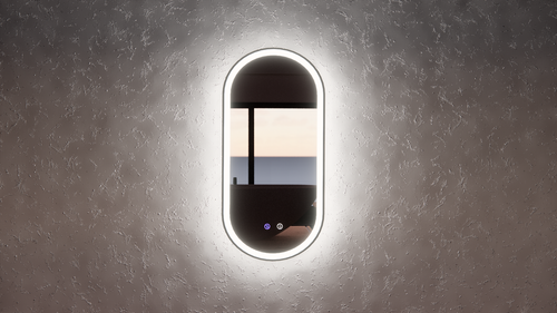 Riva Front Lit & Back Lit Led Mirror Oval Framed with Defog and Dimmer