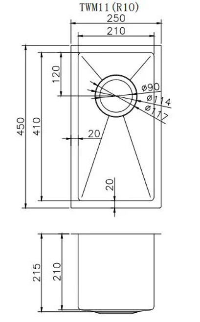 PVD Rose Gold / Bronze 304 Stainless Steel Hand-made Single Bowl Kitchen Sink  250*450*215MM