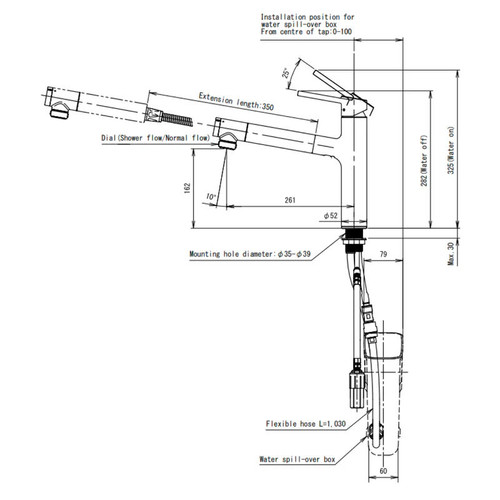 Taqua T-5 Pull-Out Mixer Tap with Built-in Filtration Brushed Nickel - 3 Way Filter Tap