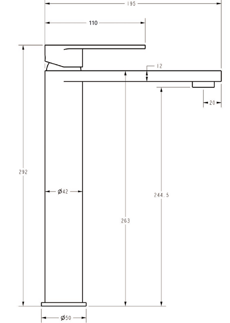 Sora Stainless Steel Highrise Basin Mixer Tap Gun Metal Grey  