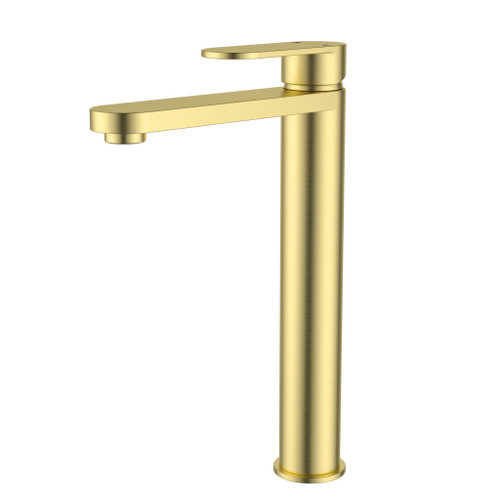 Sora Stainless Steel Highrise Basin Mixer Tap Brushed Gold  Sora Stainless Steel Highrise Basin Mixer Tap Brushed Gold
