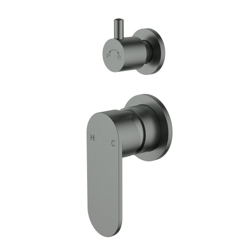 Sora Stainless Steel Shower Mixer Diverter - Gun Metal Grey  Sora Stainless Steel Shower Mixer Diverter - Gun Metal Grey