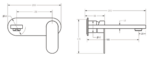 Sora Stainless Steel Wall Basin Mixer Gun Metal Grey 