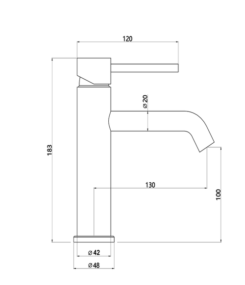 Linsol Gigi S3 304 Stainless Steel Basin Mixer - Gun Metal Grey 