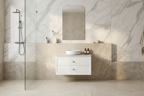 Marius Twin Hampton Shaker 900 mm Wall Hung Vanity - Optional Stone Bench Top