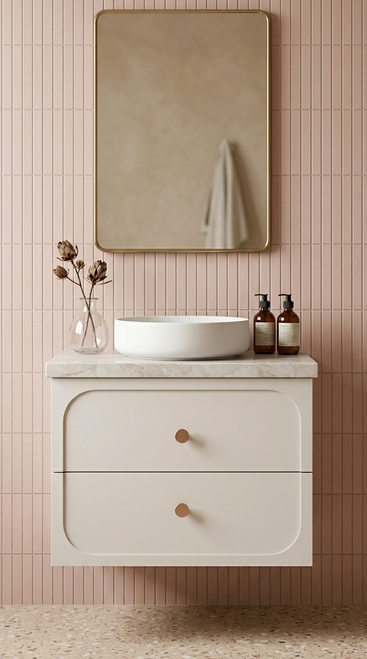Marius Twin Hampton Shaker 600 mm Wall Hung Vanity - Optional Stone Bench Top