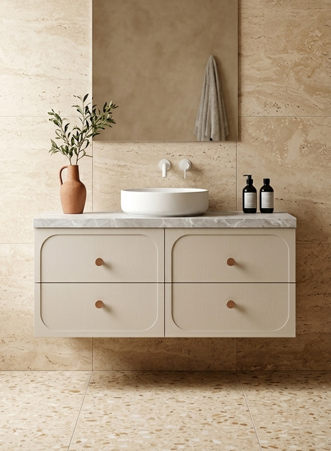 Marius Twin Hampton Shaker 1200 mm Wall Hung Vanity - Optional Stone Bench Top