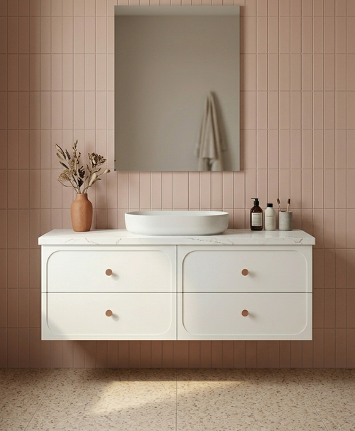 Marius Twin Hampton Shaker 1200 mm Wall Hung Vanity - Optional Stone Bench Top