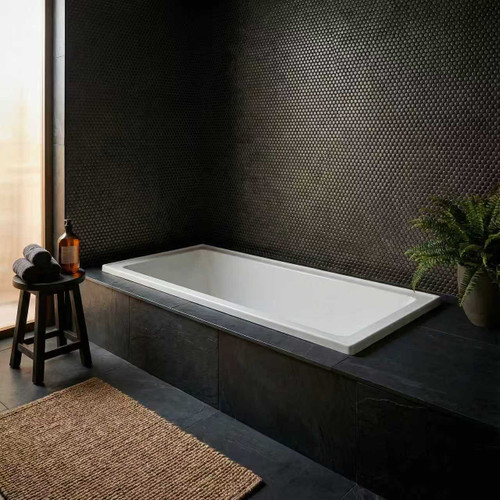 Broadway Alpha A Or B White Acrylic Rectangle Drop In Bathtub 