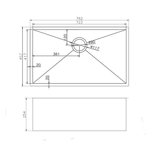 Aquaperla Brushed Gold Cube Single Bowl Sink - Undermount or Drop in