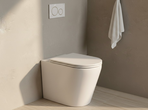 Jessen Quiet Swirl Flush Wall Faced Pan with Geberit Alpha Inwall Cistern (Rimless + Tornado)