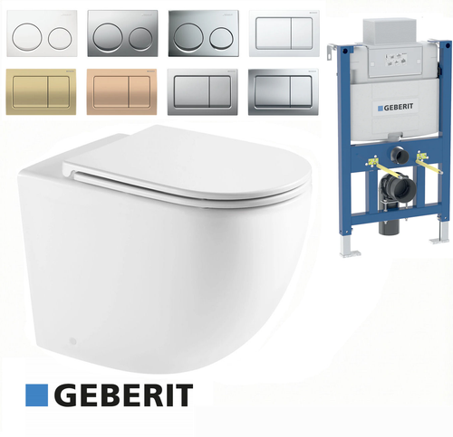 Norton 66 Wall Hung Pan With Alpha12 Duofix Inwall Cistern - Rimless Tornado