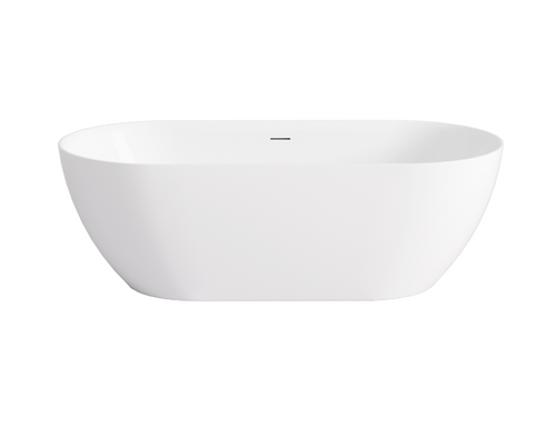 Ellips Slim Acrylic Free Standing Overflow Bathtub - Matt White
