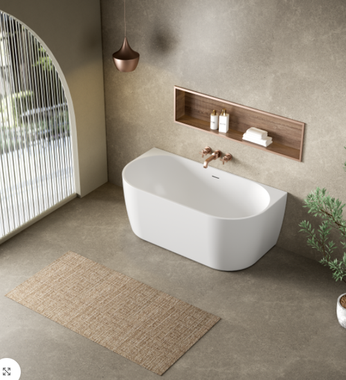 DOVER Back To Wall Free Standing Overflow Bath LK-DV 1400 | 1500 | 1700mm *WITH Overflow 