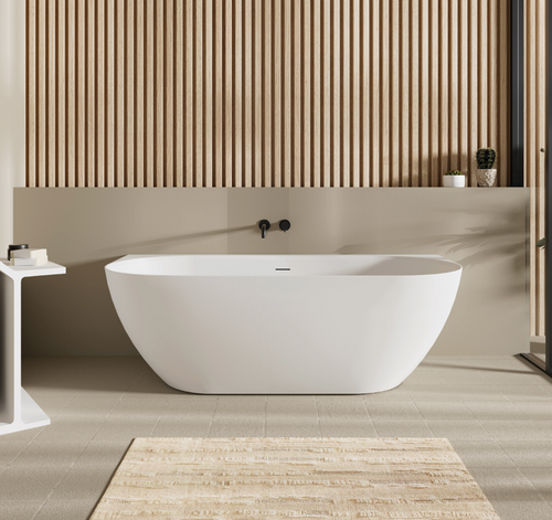 Ellips Back To Wall Free Standing Acrylic Bathtub 1500 | 1700mm