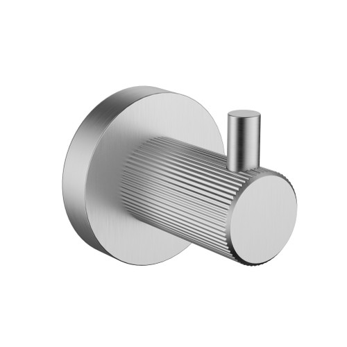 Ikon Linie Fluted Robe Hook Brushed Nickel