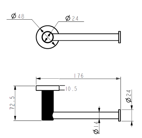 Ikon Linie Fluted Paper Holder Matt Black