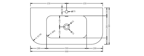 Curve Edge Matte White Solid Surface Top