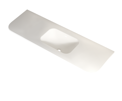 Curve Edge Matte White Solid Surface Top