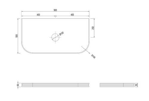 Havana Fluted 900mm Sable Walnut Wall Hung Curve Vanity