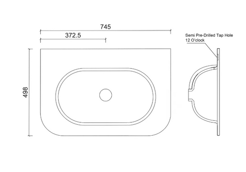 Havana Fluted 750mm Sable Walnut Wall Hung Curve Vanity