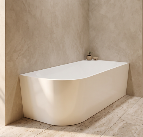 Nerida 1300 Corner Freestanding Gloss White Bathtub 