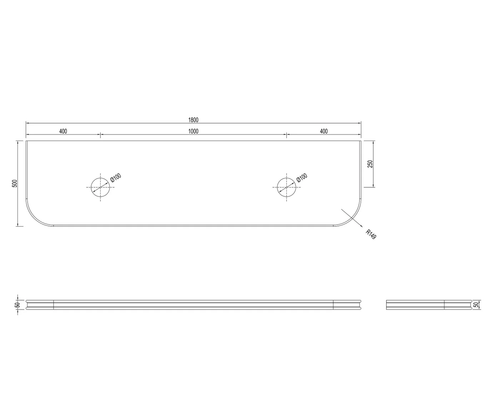 Havana Fluted 1800mm Sable Walnut Wall Hung Curve Vanity