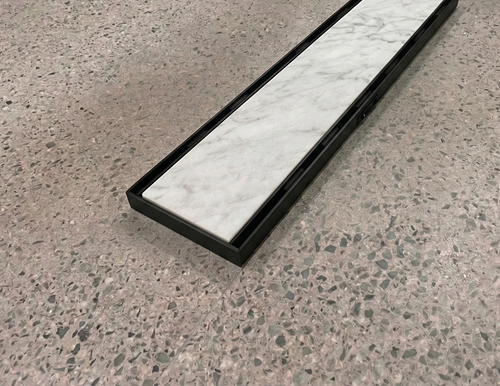 Matt Black Flexi Custom Grate-304 Stainless Steel Tile In -100mm Wide