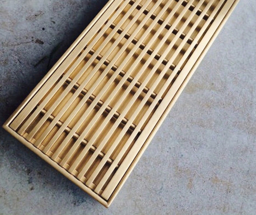 Brushed Gold Flexi Custom Grate-304 Stainless Steel -100mm Wide
