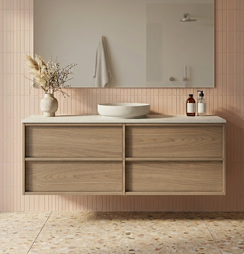 LEVI Wall Hung Vanity 1200 mm Push Open with Optional Stone Bench Top - All Drawer