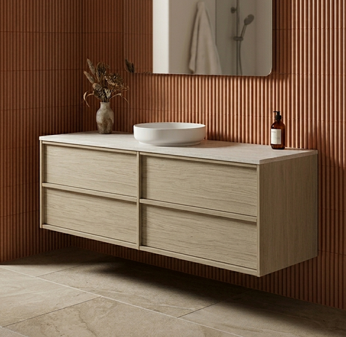 LEVI Wall Hung Vanity 1200 mm Push Open with Optional Stone Bench Top - All Drawer