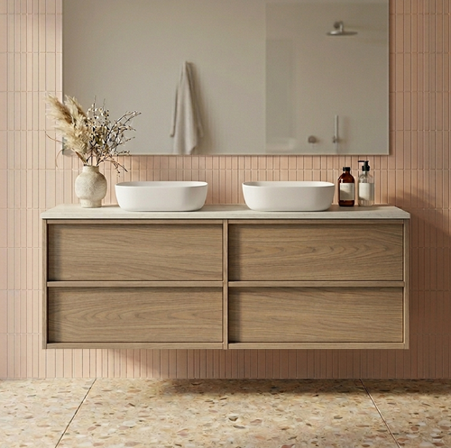 LEVI Wall Hung Vanity 1500 mm Push Open with Optional Stone Bench Top - All Drawer