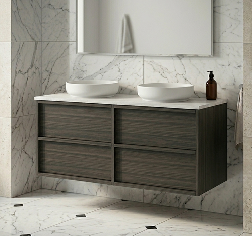 LEVI Wall Hung Vanity 1800 mm Push Open with Optional Stone Bench Top - All Drawer